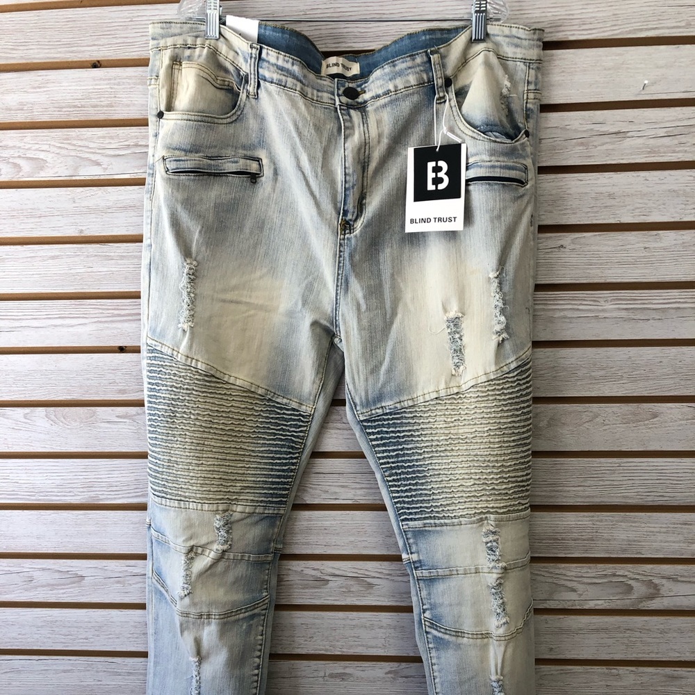 Men Big Distressed  Biker Jeans